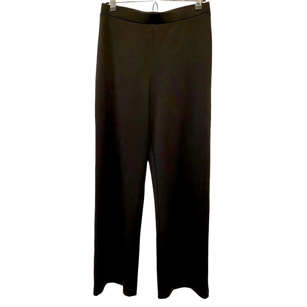 Black stretch flare pants leggings poly spandex elastic waist pull on New Med
C - Picture 1 of 7